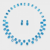48.6 Cts. Swiss Blue Topaz Gemstones Layout