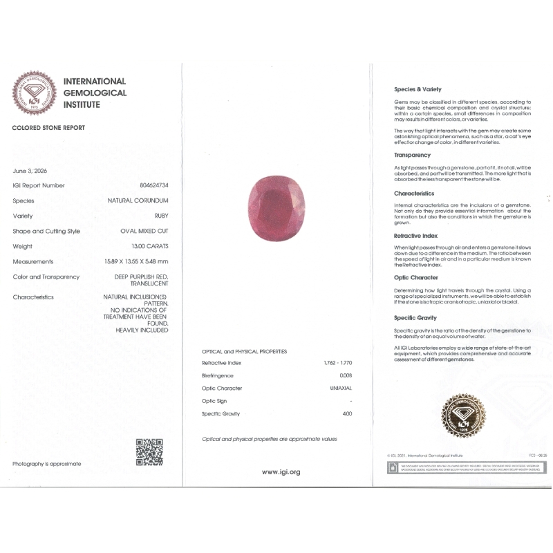 13 Cts. Ruby Loose Gemstone